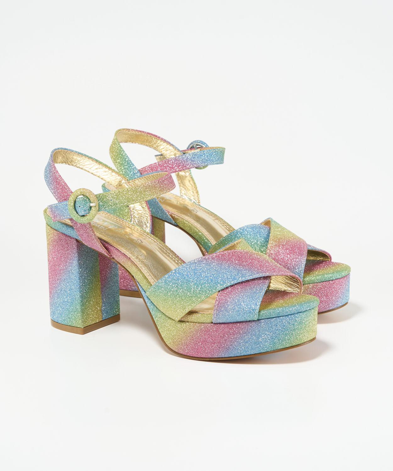 Sandália plataforma de glitter multicolorido image number null